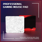 ATTACK SHARK CM02 Medium Gaming Mouse Pad, 450x400x4mm, Non-Slip Rubber Base, Waterproof Rainbow Film Coating, Precision-Stitched 360-Degree Locked Edge, White Contour