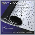 ATTACK SHARK CM02 Medium Gaming Mouse Pad, 450x400x4mm, Non-Slip Rubber Base, Waterproof Rainbow Film Coating, Precision-Stitched 360-Degree Locked Edge, White Contour