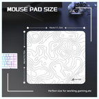 ATTACK SHARK CM02 Medium Gaming Mouse Pad, 450x400x4mm, Non-Slip Rubber Base, Waterproof Rainbow Film Coating, Precision-Stitched 360-Degree Locked Edge, White Contour