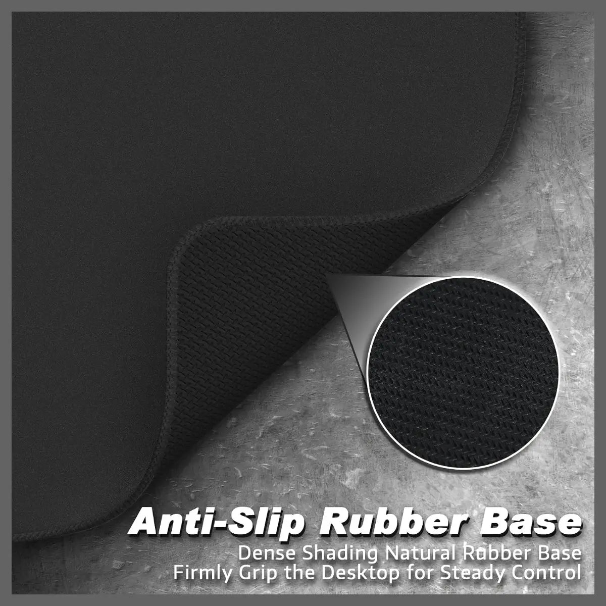 ATTACK SHARK CM02 eSports Gaming Mouse Pad, Water Resistant Coating, Fine Sand-Like Texture Control Surface, Slip-Resistant Bottom, Micro-Knit Stitched Edges, 450x400x4mm, Black