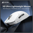 ATTACK SHARK X8 Ultra Wireless Gaming Mouse, 55g Ultra-Lightweight, Bluetooth and 2.4GHz Wireless and Wired, 8K Polling Rate, PixArt PAW3950MAX Sensor, 42000 DPI, White