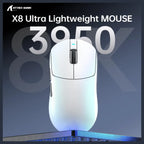 ATTACK SHARK X8 Ultra Wireless Gaming Mouse, 55g Ultra-Lightweight, Bluetooth and 2.4GHz Wireless and Wired, 8K Polling Rate, PixArt PAW3950MAX Sensor, 42000 DPI, White