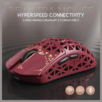ATTACK SHARK R5 Ultra Wireless Gaming Mouse, 42K DPI PAW3950 MAX Sensor, 8K Polling Rate, 39g Carbon Fiber, Wired Bluetooth and 2.4GHz, Red