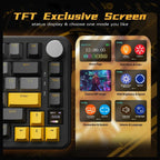 ATTACK SHARK X85 Pro 75% TKL Wireless Mechanical Gaming Keyboard, Triple Mode, TFT Display and CNC Knob, Gasket Mount, Hot Swappable, QMK Web Driven, 4000mAh Battery, Linear Blueberry Switches, Black