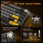 ATTACK SHARK X85 Pro 75% TKL Wireless Mechanical Gaming Keyboard, Triple Mode, TFT Display and CNC Knob, Gasket Mount, Hot Swappable, QMK Web Driven, 4000mAh Battery, Linear Blueberry Switches, Black