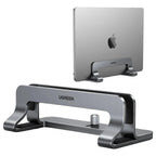 UGREEN Adjustable Vertical Laptop Stand 20471, Adjustable Width 0.5" to 1" for up to 17.3" Laptops, Aluminum Alloy, Anti-Slip Silicone Pads