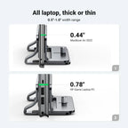 UGREEN Adjustable Vertical Laptop Stand 20471, Adjustable Width 0.5" to 1" for up to 17.3" Laptops, Aluminum Alloy, Anti-Slip Silicone Pads