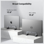 UGREEN Adjustable Vertical Laptop Stand 20471, Adjustable Width 0.5" to 1" for up to 17.3" Laptops, Aluminum Alloy, Anti-Slip Silicone Pads