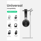 UGREEN Adjustable Headphone Stand 80701, Aluminium, 11.3" Height, 3.86" Base, Polished Finish