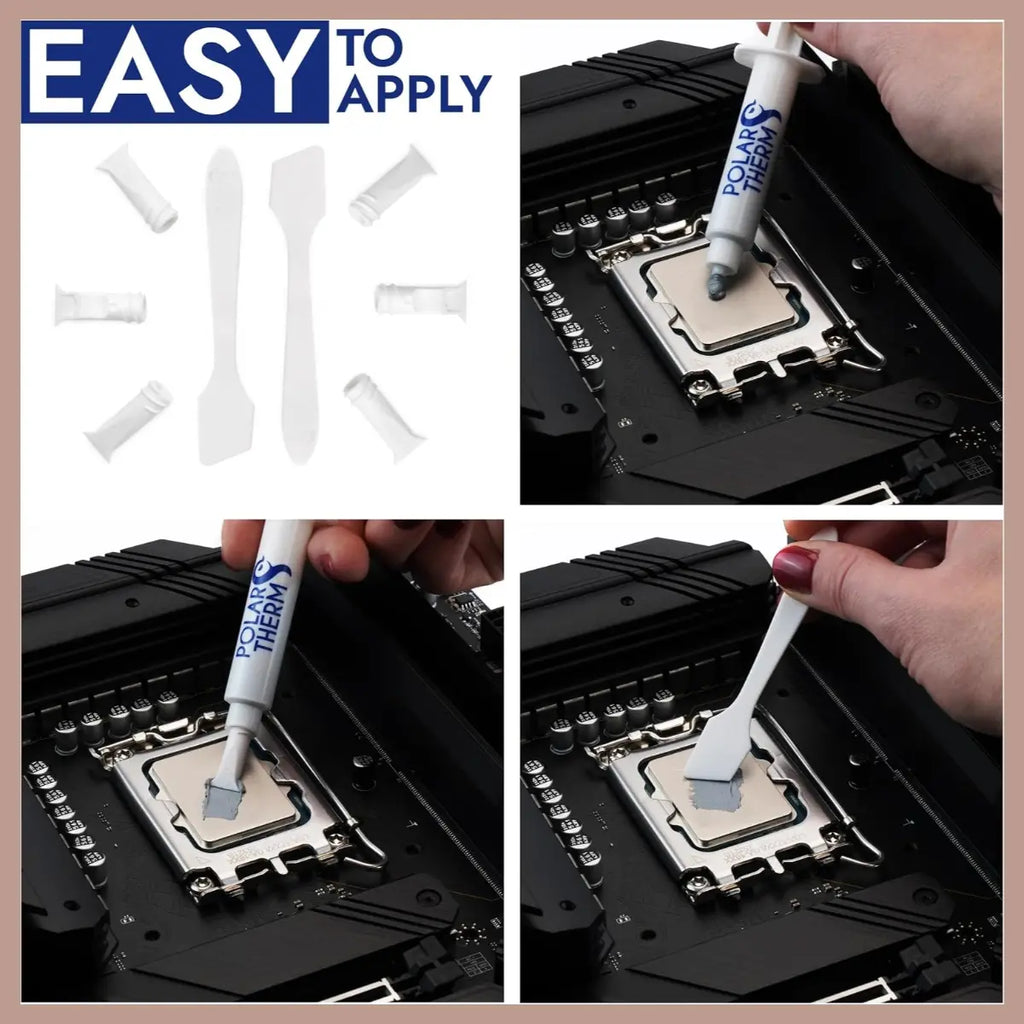 Thermal Grizzly Polartherm X-8 CPU Thermal Paste, 10 Grams, High Thermal Conductivity, Long Durability, Non-Conductive Thermal Grease, Thermal Compound Kit with Spatula