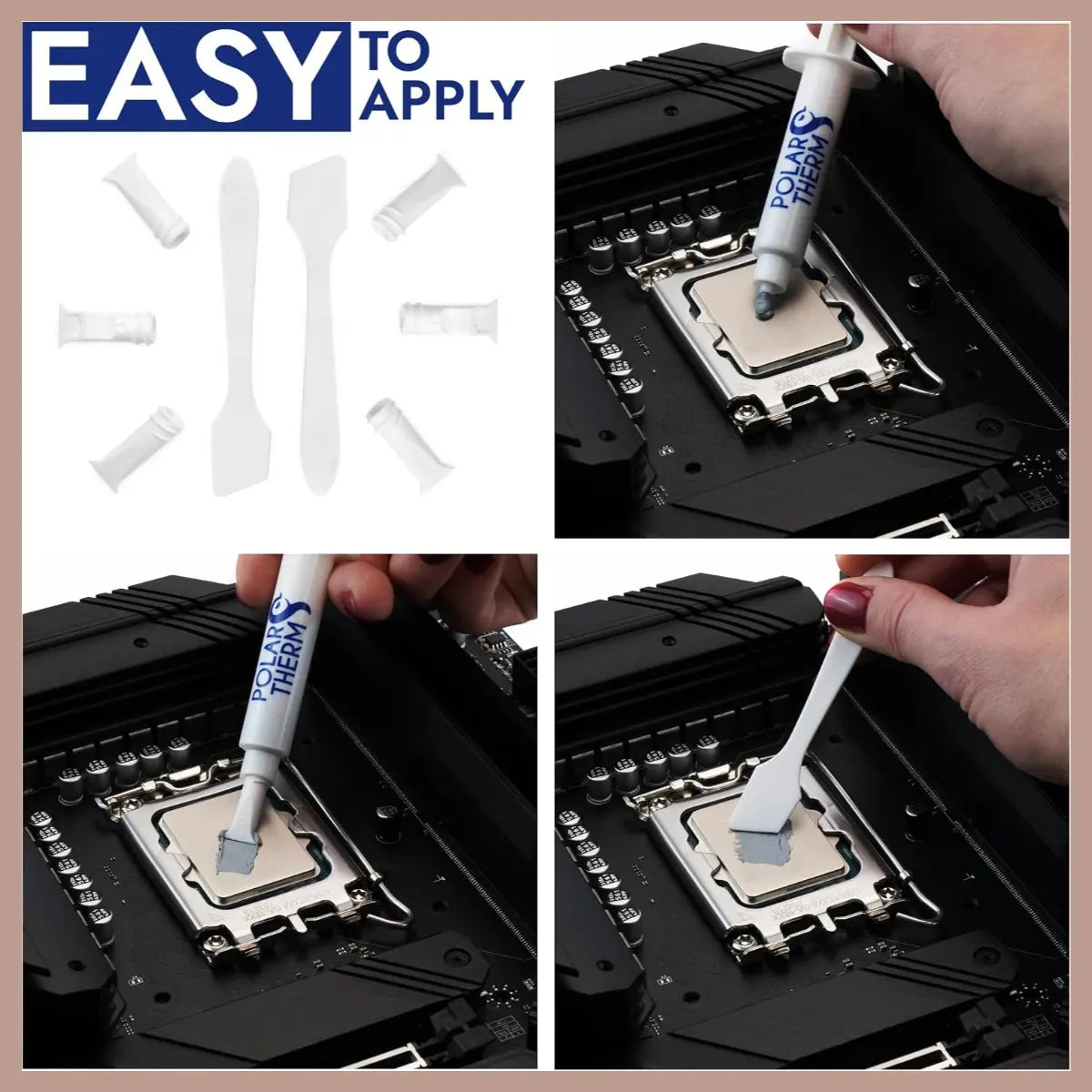 Thermal Grizzly Polartherm X-8 CPU Thermal Paste, 10 Grams, High Thermal Conductivity, Long Durability, Non-Conductive Thermal Grease, Thermal Compound Kit with Spatula