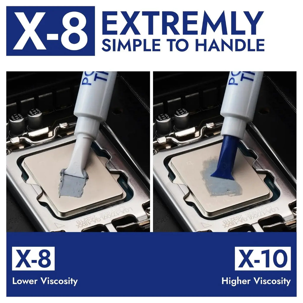 Thermal Grizzly Polartherm X-8 CPU Thermal Paste, 10 Grams, High Thermal Conductivity, Long Durability, Non-Conductive Thermal Grease, Thermal Compound Kit with Spatula