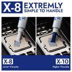 Thermal Grizzly Polartherm X-8 CPU Thermal Paste, 10 Grams, High Thermal Conductivity, Long Durability, Non-Conductive Thermal Grease, Thermal Compound Kit with Spatula