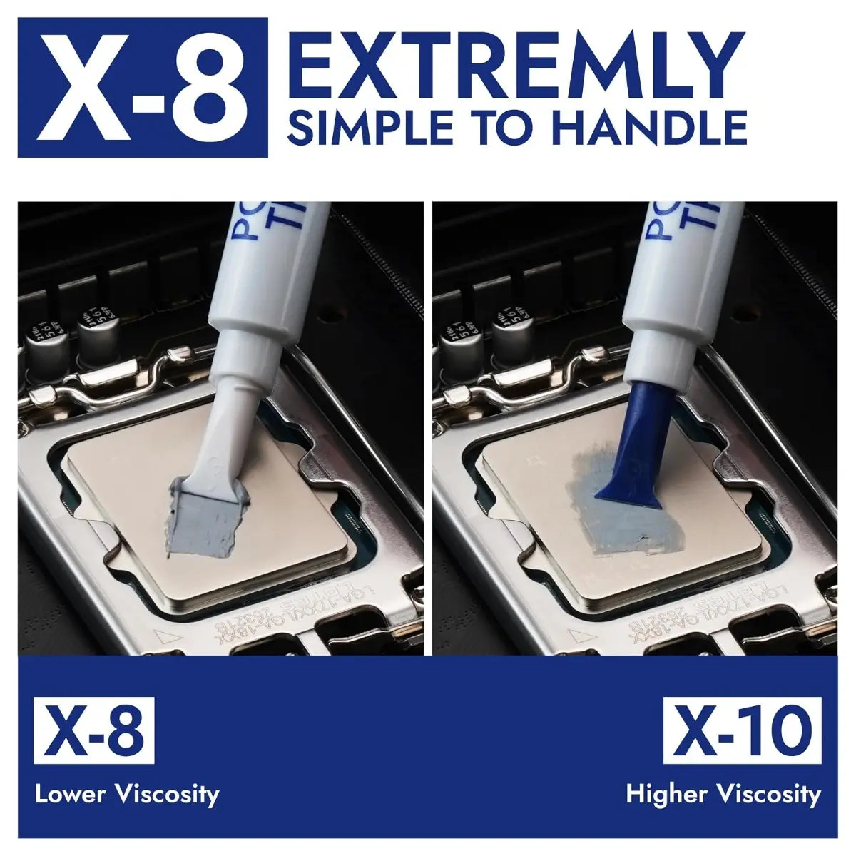Thermal Grizzly Polartherm X-8 CPU Thermal Paste, 10 Grams, High Thermal Conductivity, Long Durability, Non-Conductive Thermal Grease, Thermal Compound Kit with Spatula