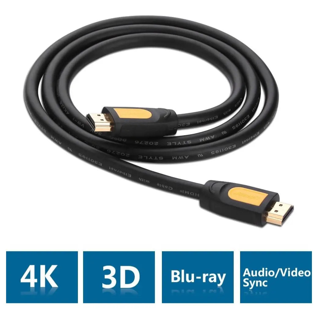 UGREEN HDMI 2.0 Male to Male Cable, 2 Meter, 4K at 60Hz Ultra HD, 18Gbps High Speed, 3D Support and ARC Audio, Model 10129