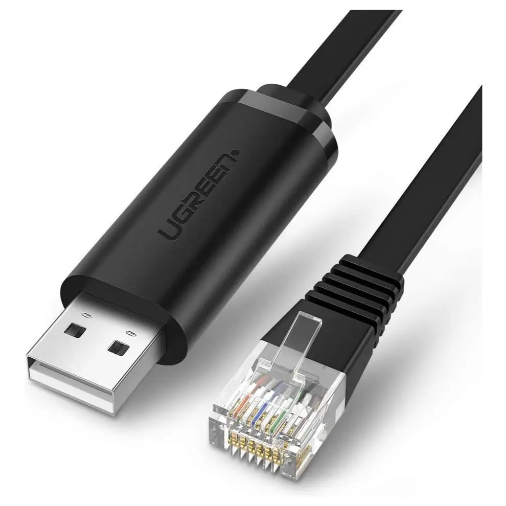 Ugreen USB Console Cable, USB 2.0 to RJ45 RS232 FTDI Chip, Plug and Play for PC Laptop in Windows Mac OS Linux, 5FT, Black, 50773 CM204