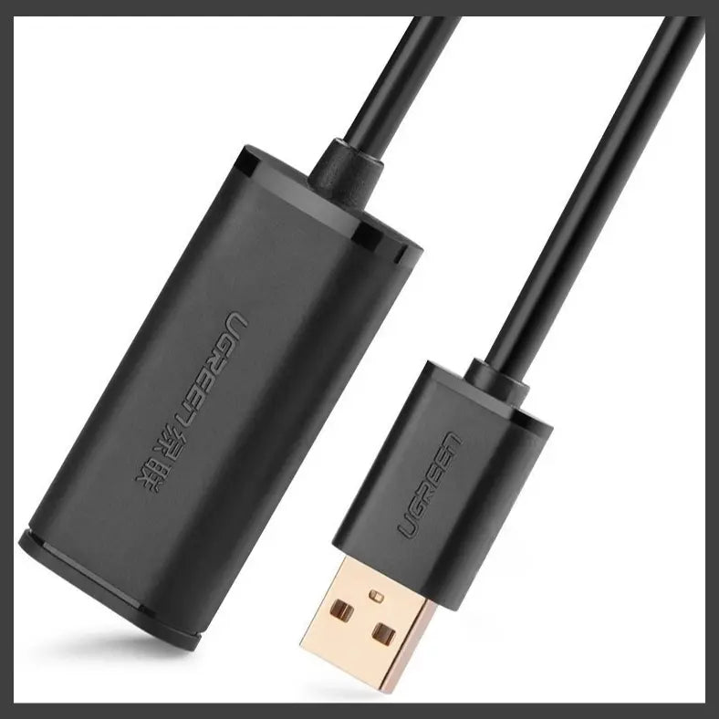 UGREEN 10321 USB 2.0 Active Extension Cable, 10 Meter, 480Mbps, FE 1.1s Signal Booster Chipset, Male to Female, Triple-Shielding