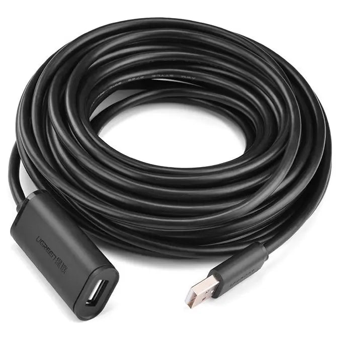 UGREEN 10321 USB 2.0 Active Extension Cable, 10 Meter, 480Mbps, FE 1.1s Signal Booster Chipset, Male to Female, Triple-Shielding