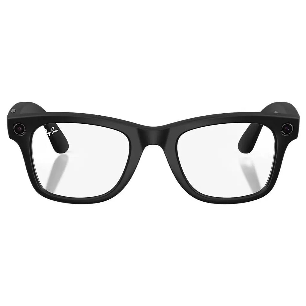 Ray-Ban Meta Wayfarer Sunglasses Gen 2 Smart Glasses, Meta AI, 12MP Ultra-Wide Camera, 3K Ultra HD 30fps Video, Bluetooth 5.3, WiFi 6, 32GB Flash Storage, Size 50, Matte Black Frame, Clear Lenses