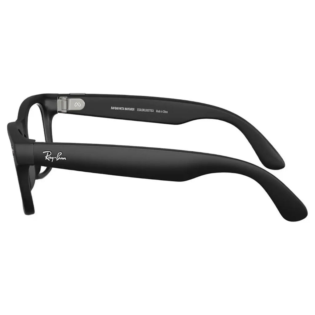 Ray-Ban Meta Wayfarer Sunglasses Gen 2 Smart Glasses, Meta AI, 12MP Ultra-Wide Camera, 3K Ultra HD 30fps Video, Bluetooth 5.3, WiFi 6, 32GB Flash Storage, Size 50, Matte Black Frame, Clear Lenses
