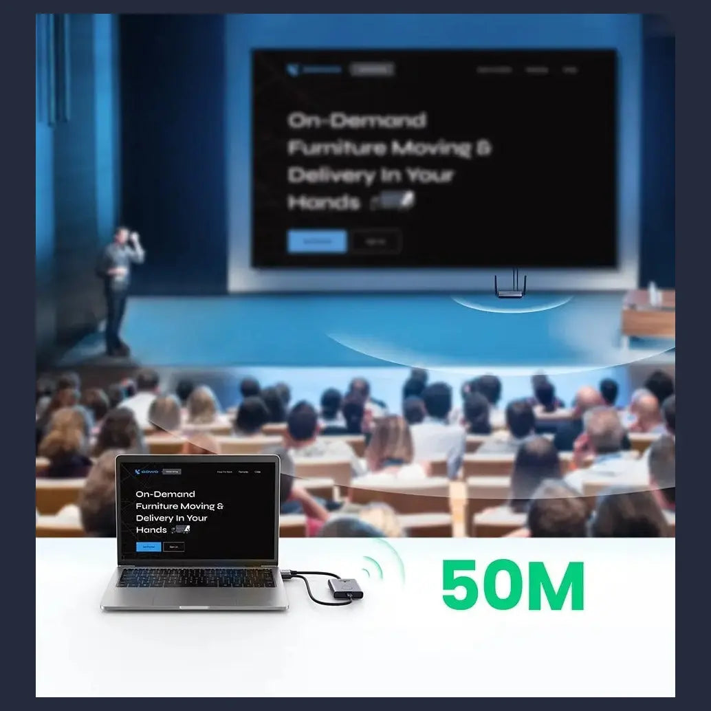 UGREEN CM506 Wireless HDMI Extender, 50 Metres, HDMI and VGA Output, 1080p@60Hz 5GHz Transmitter Receiver, 50633A