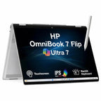HP OmniBook 7 Flip 16T-AU000 2-in-1 Laptop, Intel Core Ultra 7 256V, 16GB DDR5 RAM, 512GB NVMe M.2 SSD, Intel Arc Graphics 140V, 16" WUXGA IPS Touchscreen, Windows 11 Home, Glacier Silver