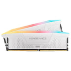 Corsair Vengeance RGB RS DDR5 DRAM Memory Kit, 32GB (2x16GB) 6000MT/s CL36, AMD EXPO and Intel XMP 3.0, White, CMG32GX5M2E6000Z36W