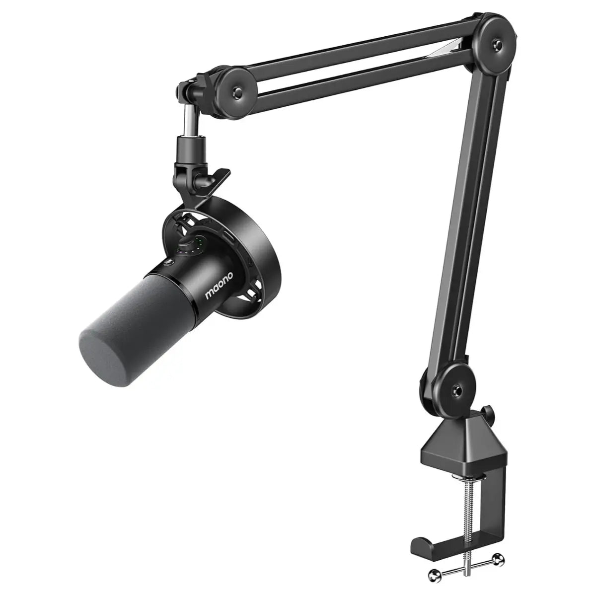 MAONO PD300XS Podcast Dynamic Microphone Set, XLR and USB Microphone, 192kHz/24bit Sampling, Boom Arm Stand, Metal Mic with Mute Tap