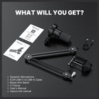 MAONO PD300XS Podcast Dynamic Microphone Set, XLR and USB Microphone, 192kHz/24bit Sampling, Boom Arm Stand, Metal Mic with Mute Tap