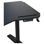 AndaSeat Shadow Warrior Electric Gaming Desk, Electric Height Adjustment 71-117cm, 160x60cm Carbon Fiber Texture Tabletop, Integrated RGB Lighting, Black, AD-D-DD1-1600L-02-B