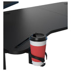 AndaSeat Shadow Warrior Electric Gaming Desk, Electric Height Adjustment 71-117cm, 160x60cm Carbon Fiber Texture Tabletop, Integrated RGB Lighting, Black, AD-D-DD1-1600L-02-B