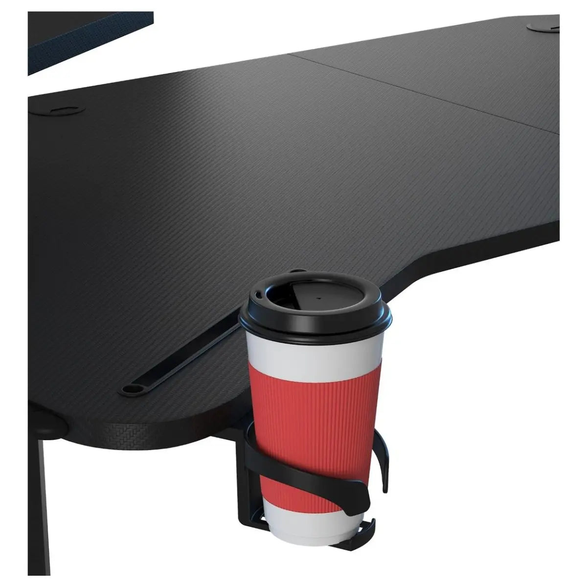 AndaSeat Shadow Warrior Electric Gaming Desk, Electric Height Adjustment 71-117cm, 160x60cm Carbon Fiber Texture Tabletop, Integrated RGB Lighting, Black, AD-D-DD1-1600L-02-B