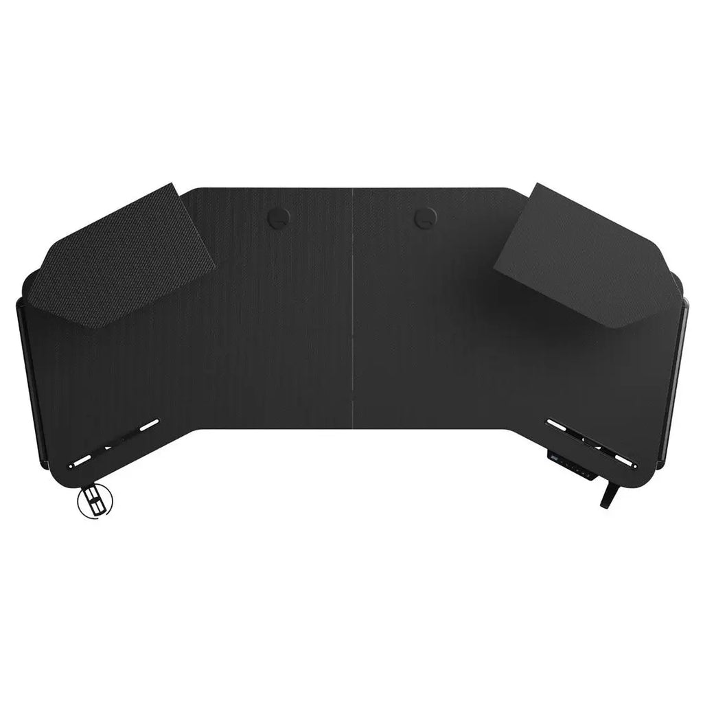 AndaSeat Shadow Warrior Electric Gaming Desk, Electric Height Adjustment 71-117cm, 160x60cm Carbon Fiber Texture Tabletop, Integrated RGB Lighting, Black, AD-D-DD1-1600L-02-B