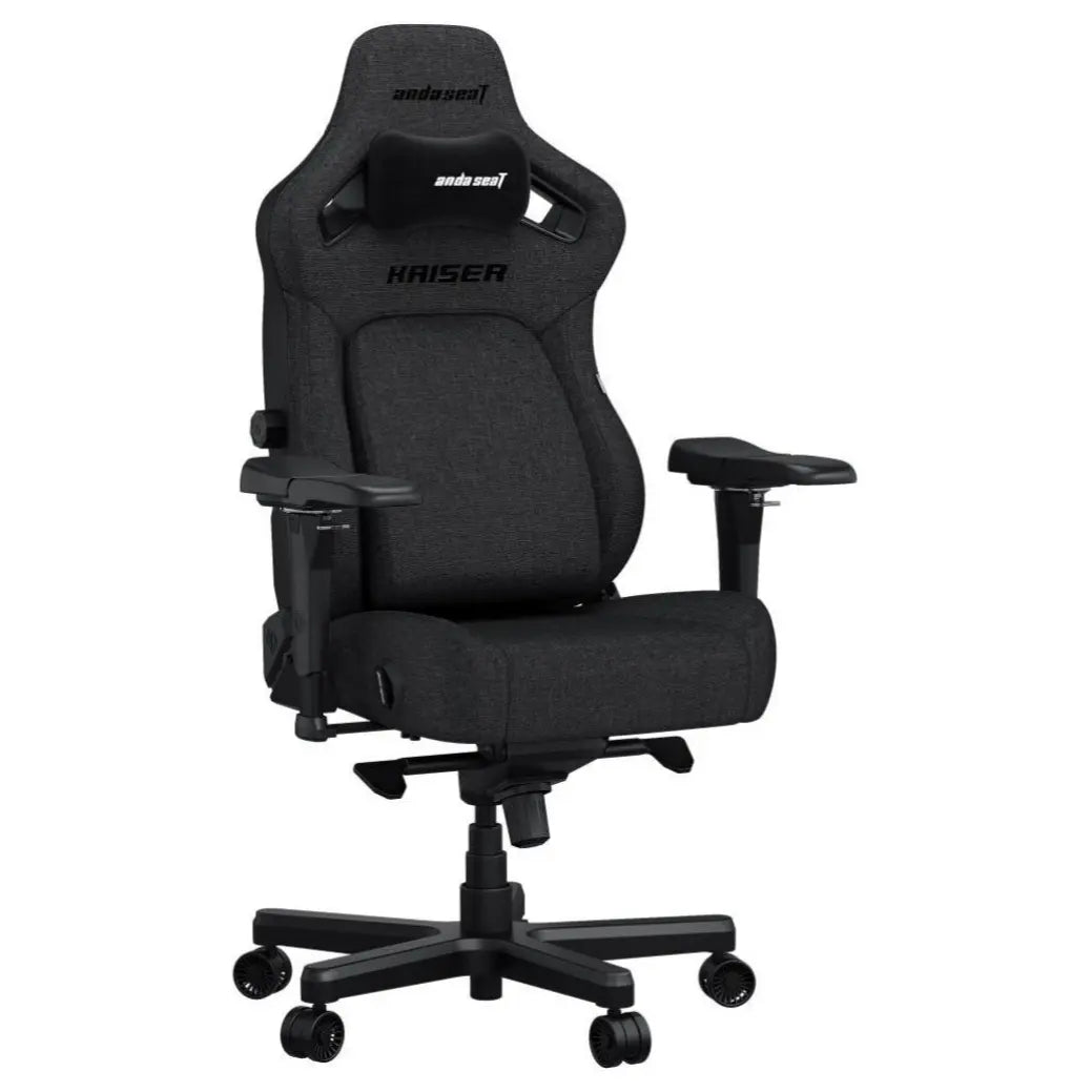 Anda Seat Kaiser 4L V2 Premium Fabric Gaming Chair, Adjustable Lumbar Support, Magnetic Head Pillow, 5D Armrests, Dark Gray Fabric