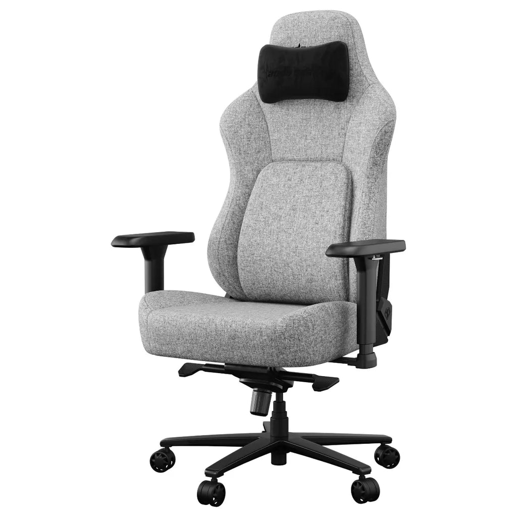 Anda Seat Phantom 4 Series Ergonomic Gaming Chair, Dynamic Auto-Tracking Lumbar With 15-Level Depth Adjustment, 135 Degree Recline With 15 Degree Rocking, 2D Adjustable Armrests, Gray Fabric, AD18YSDC-72-G-F-G02