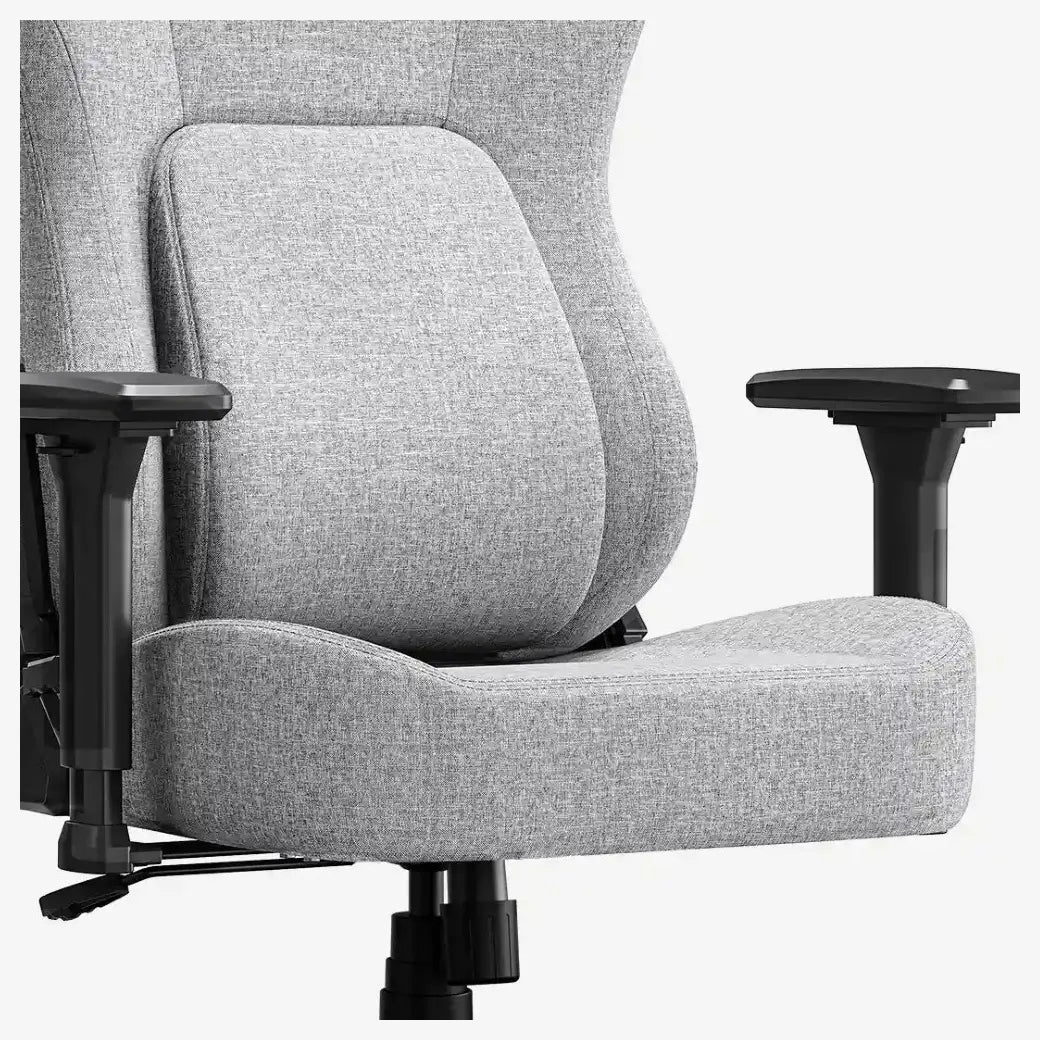 Anda Seat Phantom 4 Series Ergonomic Gaming Chair, Dynamic Auto-Tracking Lumbar With 15-Level Depth Adjustment, 135 Degree Recline With 15 Degree Rocking, 2D Adjustable Armrests, Gray Fabric, AD18YSDC-72-G-F-G02