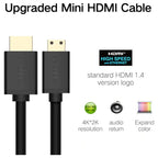 UGREEN 11167 4K Mini HDMI to HDMI Cable, 1.5 Meters, 4K at 30Hz, 3D Support, Ethernet and Audio Return, Gold-Plated Connectors