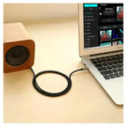 UGREEN 10686 3.5mm Male to Male AUX Audio Cable, 1.5 Meter, Braided Nylon, Gold-Plated Connectors, Blue