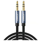 UGREEN 10686 3.5mm Male to Male AUX Audio Cable, 1.5 Meter, Braided Nylon, Gold-Plated Connectors, Blue