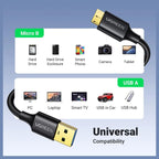 UGREEN Micro USB Cable, USB 3.0 A to Micro B Male Data Sync Cord 6FT