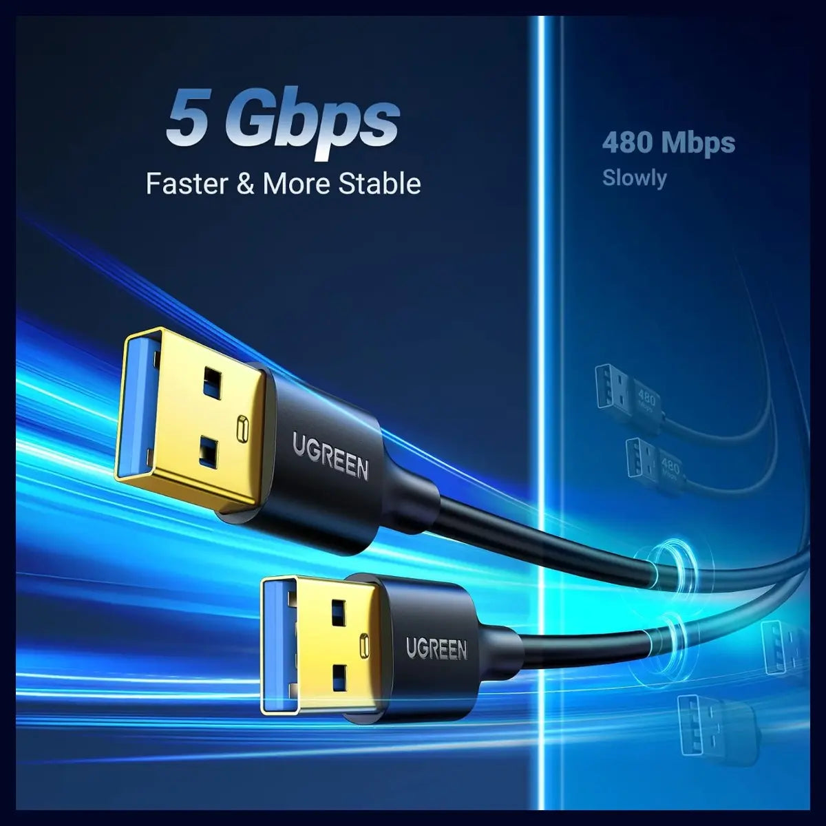 UGREEN USB Cable 3.0 Super Speed Cable A Male to A Male, Up to 5Gbps, 3m, 90576