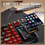 AULA L99 Wireless Mechanical Gaming Keyboard, 96% Layout 3.98" Smart Touch Screen, Tri-Mode USB-C 2.4GHz and BT5.1, 8000mAh Battery, Hot Swappable 84 Keys, Black and Red