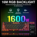 AULA L99 Wireless Mechanical Gaming Keyboard, 96% Layout 3.98" Smart Touch Screen, Tri-Mode USB-C 2.4GHz and BT5.1, 8000mAh Battery, Hot Swappable 84 Keys, Black and Red
