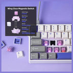 AULA WIN60 HE Max 61-Key RGB 60% Wired Magnetic Switch Gaming Keyboard, Hall Effect Magnetic Switch, 8000Hz Polling Rate, 0.3ms Latency Tested, Grey/White/Blue