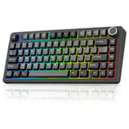 Aula F75 Wind Series 75% Wireless RGB Mechanical Gaming Keyboard, Tri-Mode Bluetooth 2.4GHz And USB, Hot-Swap Pre-Lubed Switches, 4000mAh Battery, Black Dark Gray