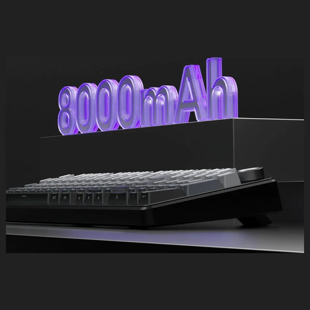 AULA F99 Pro Mechanical Keyboard, 96% 100 Keys, Tri-Mode Wired Bluetooth And 2.4G Wireless, Hot-Swappable PCB, Gasket Mount, Per-Key RGB, Aluminium Knob, 8000mAh Battery, Gradient Gray