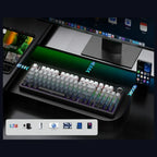 AULA F99 Pro Mechanical Keyboard, 96% 100 Keys, Tri-Mode Wired Bluetooth And 2.4G Wireless, Hot-Swappable PCB, Gasket Mount, Per-Key RGB, Aluminium Knob, 8000mAh Battery, Gradient Gray