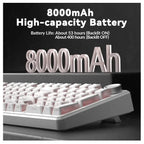 AULA F99 Pro Mechanical Keyboard With Knob, 96% 100 Keys 1800 Layout, Gasket-Mounted Flex-Cut Hot Swappable PCB, Bluetooth 5.0 Wireless and Wired 8000mAh Battery, South-Facing RGB Backlight, Silent Cotton Candy Switch, White