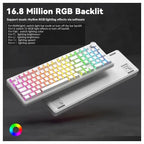 AULA F99 Pro Mechanical Keyboard With Knob, 96% 100 Keys 1800 Layout, Gasket-Mounted Flex-Cut Hot Swappable PCB, Bluetooth 5.0 Wireless and Wired 8000mAh Battery, South-Facing RGB Backlight, Silent Cotton Candy Switch, White