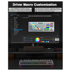 AULA F87 PRO Mechanical Keyboard, 87 Keys TKL ANSI, Space Crystal Switch, Hot Swap, RGB Backlight, Wireless and Wired 2.4GHz Bluetooth USB-C, Black and Gray